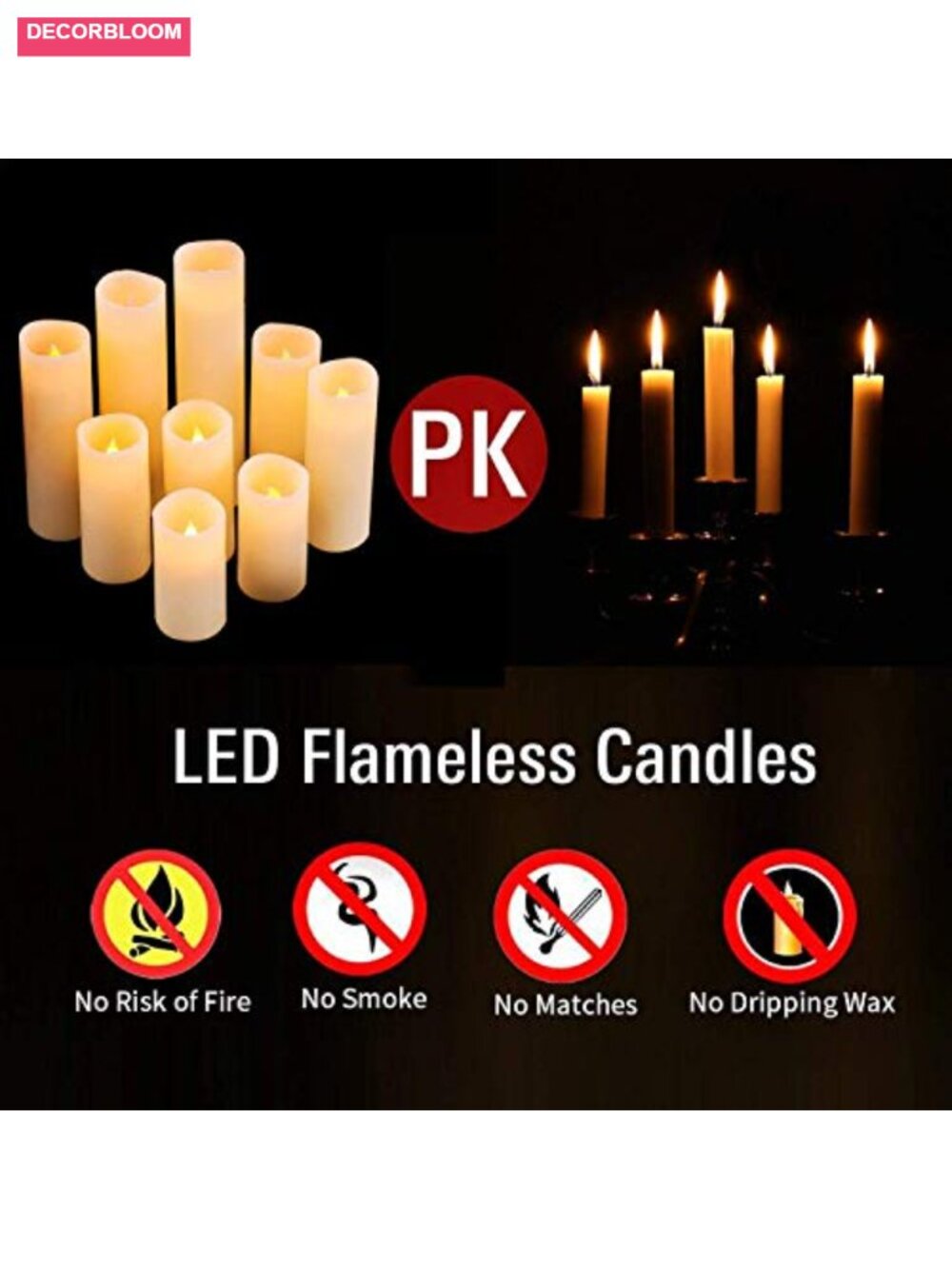 Flameless LED Candles 9 Pack Real Wax Remote Timer Home Decor - Picture 4 of 5